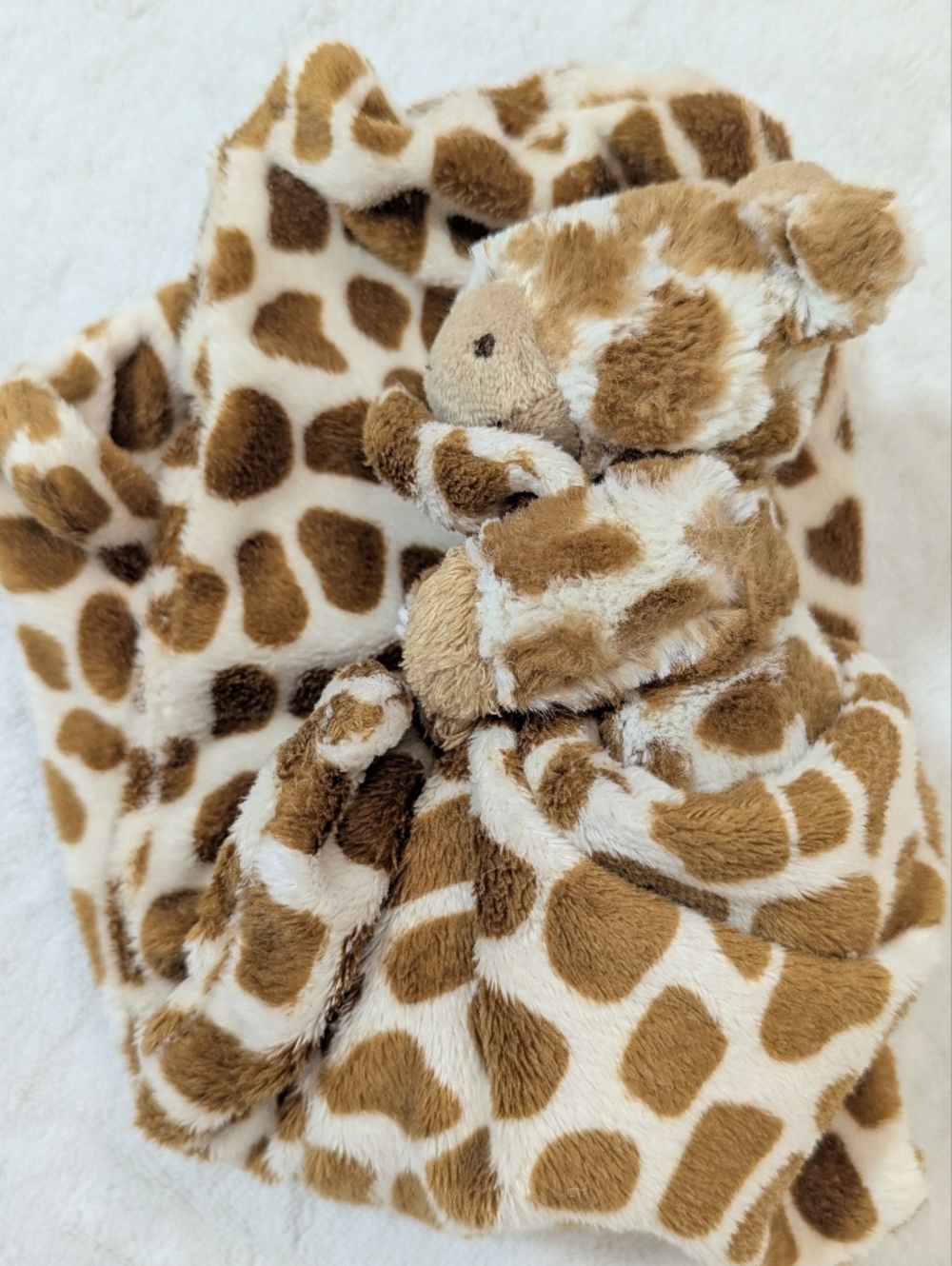 Jellycat Bashful Giraffe Soother 13" Lovey Baby Blanket Plush Brown Cream Spots